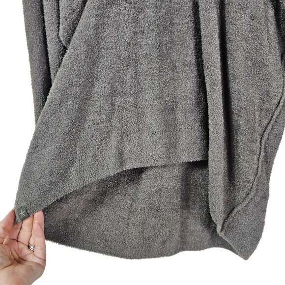 Barefoot Dreams Sweater M CozyChic Lite Lounge Pullover Carbon Gray V-Neck Comfy - Picture 6 of 10